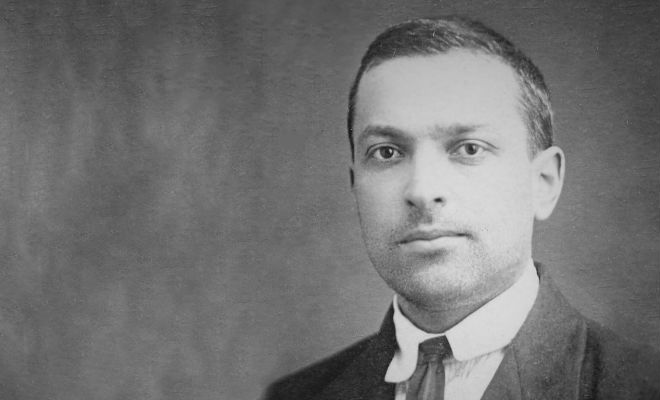 Black and white portrait of Lev Vygotsky, a prominent early 20th-century psychologist.