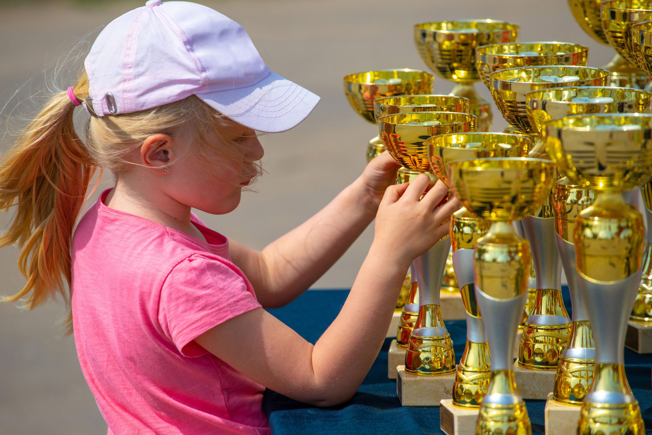 A collection of various trophies, medals, and plaques on a shelf, symbolising extrinsic motivation in educational settings.